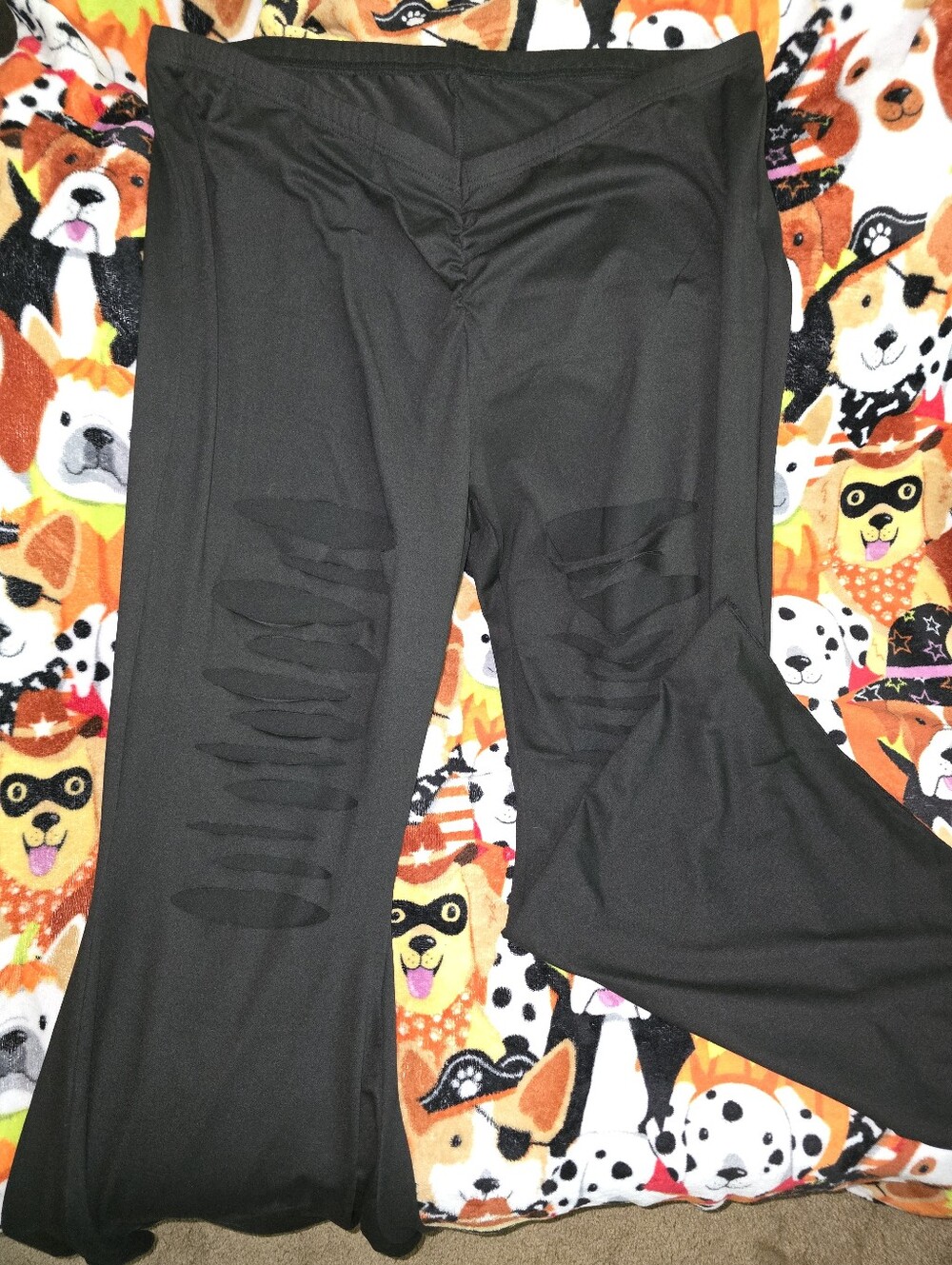 Shein Women Ruch-front Flare Ripped Leggings 4x